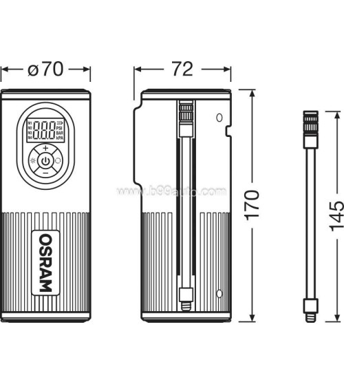 Osram TYREinflate 2000 Újratölthető kompakt légkompresszor - Gumiabroncs pumpa